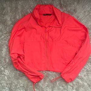 Zara Cropped windbreaker jacket with drawstring and hood